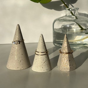Ring Holder Cone, Ring Cone, Cement Ring Cone, Ring holder Wedding, Small Engagement gift, Cement Ring Cone, Elegant Bridesmaid gift bag image 4