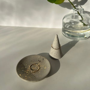 Ring Holder Cone, Ring Cone, Cement Ring Cone, Ring holder Wedding, Small Engagement gift, Cement Ring Cone, Elegant Bridesmaid gift bag image 3