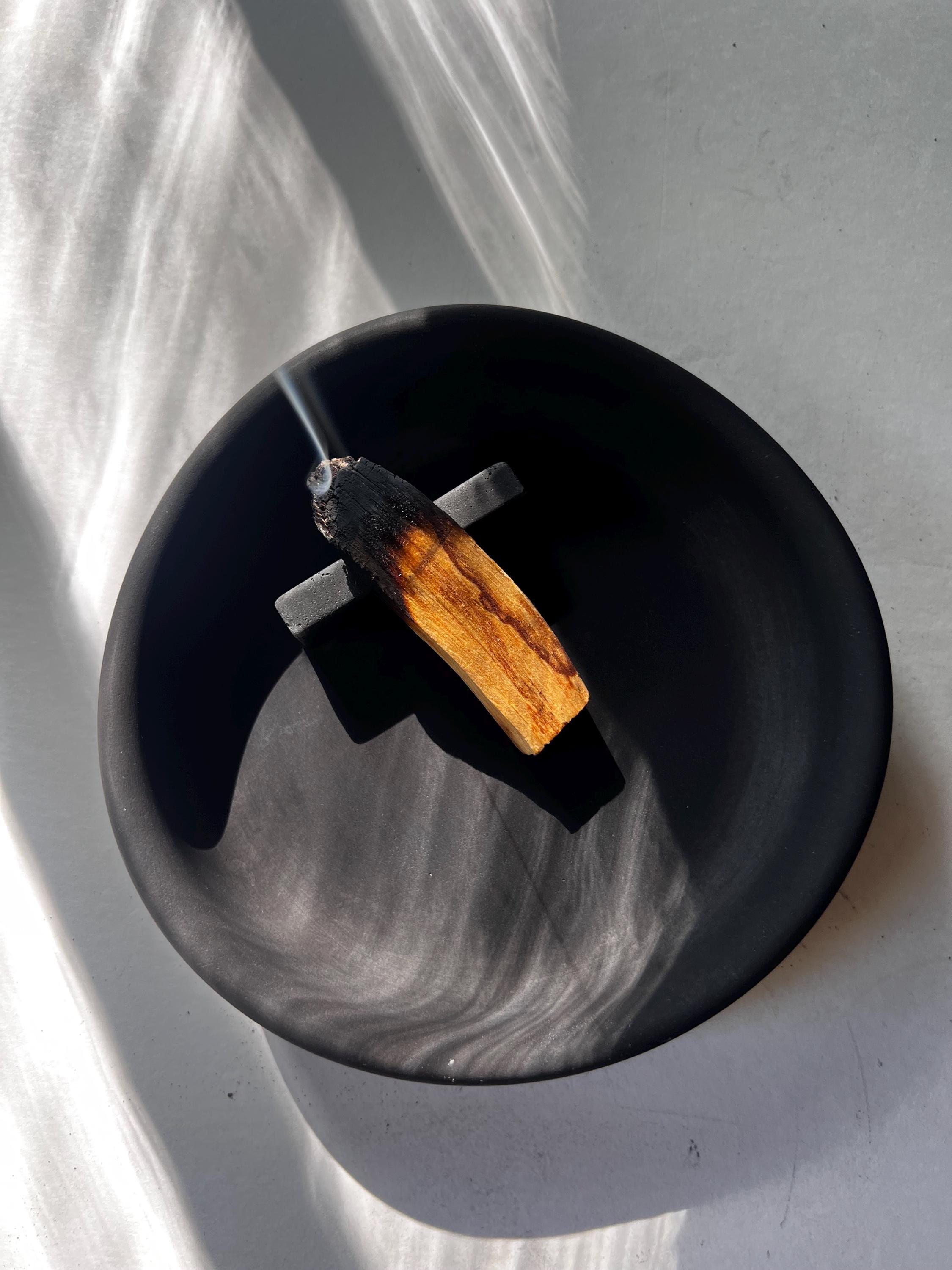 Portacenere Brucia Incenso In Ceramica Con Albero Di Cristallo - Supporto Palo Santo E Salvia - Decorazione Feng Shui - 3
