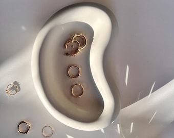 Bandeja lunar de hormigón hecha a mano, organizador de joyas minimalista moderno