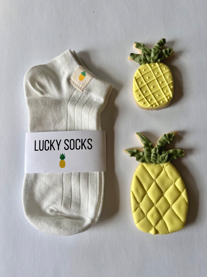 Lucky Pineapple socks, IVF socks, IVF gifts, fertility gift, infertility gift, transfer day ivf gift, transfer day socks, IVF pineapple, iui image 7