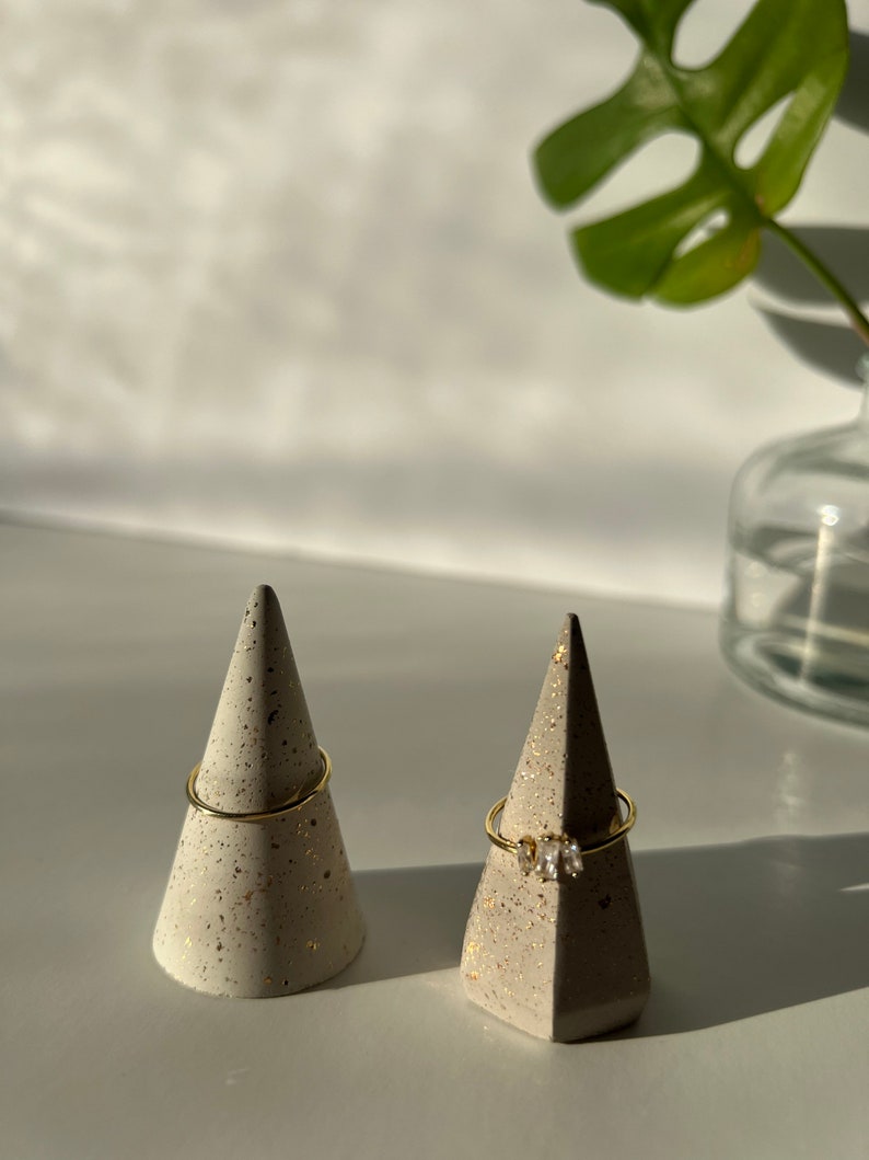 Ring Holder Cone, Ring Cone, Cement Ring Cone, Ring holder Wedding, Small Engagement gift, Cement Ring Cone, Elegant Bridesmaid gift bag image 6