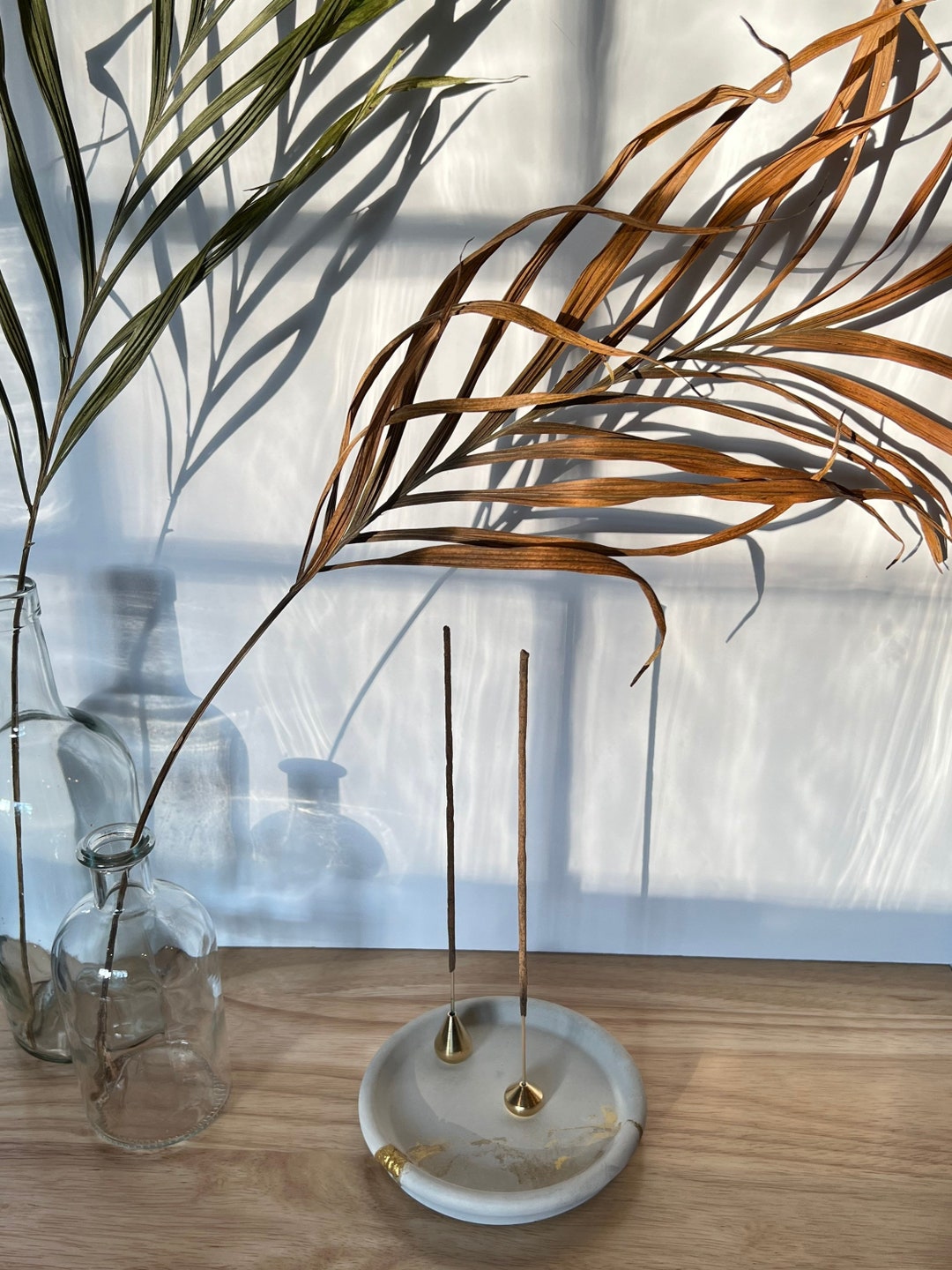 Brass Incense Holder Upright Incense Holder Minimal Incense Holder