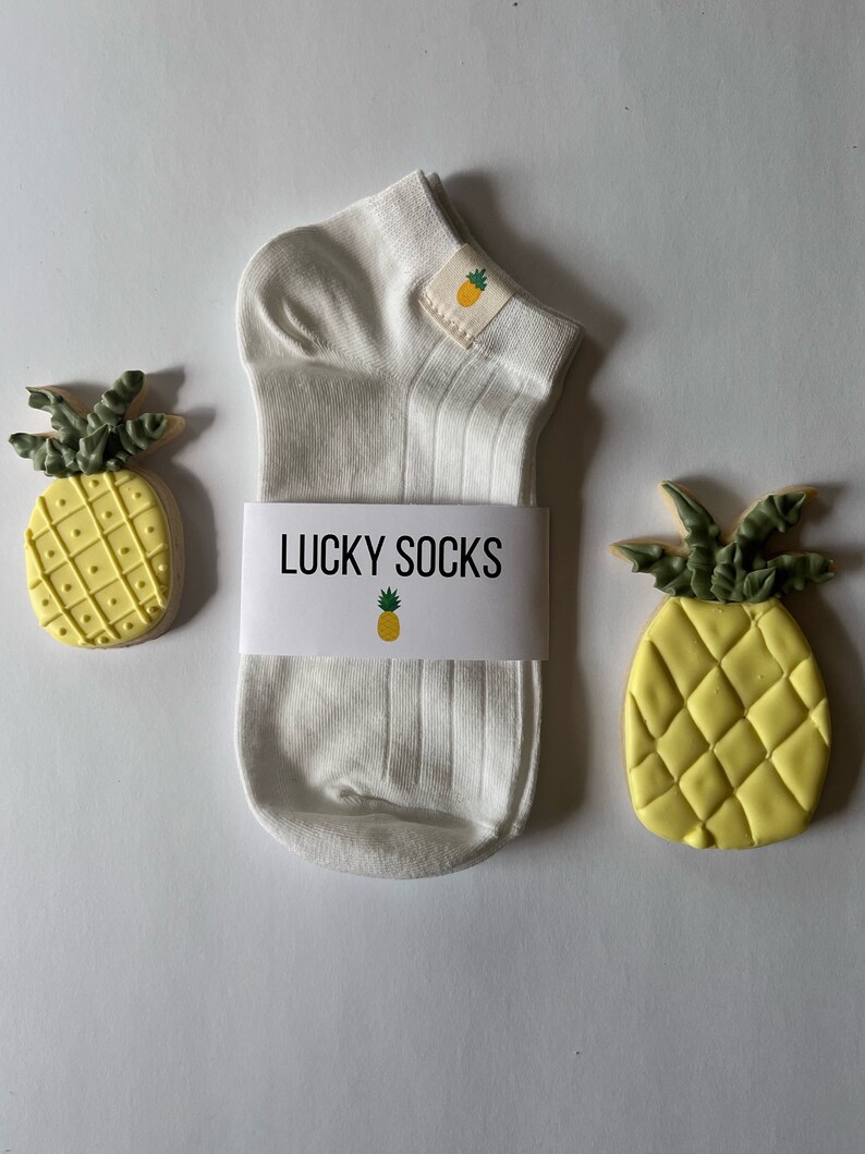 Lucky Pineapple socks, IVF socks, IVF gifts, fertility gift, infertility gift, transfer day ivf gift, transfer day socks, IVF pineapple, iui image 3