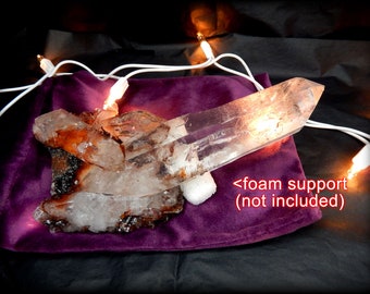 Iron Oxide Quartz Crystal Cluster