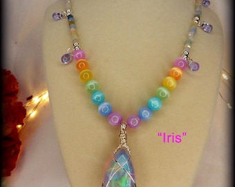 Rainbow Goddess Crystal Necklace (choose)