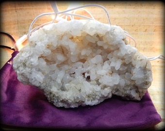 Moroccan White Quartz Geode Druzy