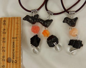 Magickal Handmade Raven Crow Necklace Earrings - Strong, Powerful Energy