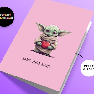 Download istantaneo Baby Yoda Miglior biglietto per anniversario o compleanno / Stampa a casa / Stampabile / Baby Yoda / Biglietto last minute