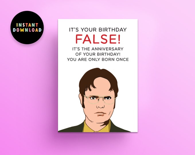 Funny Birthday Card, Printable Birthday Card, Card for Her, Card for ...