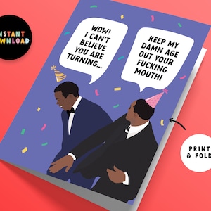 Instant Download Will Smith Oscars Slap | Birthday Card | Print at home | Will Smith Slap | Printable | Oscars Slap Card | Last minute Card