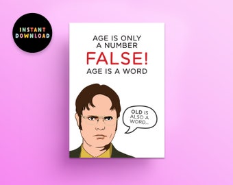Instant Download Birthday Card | PDF Birthday Card | Print at home | Funny Office Birthday | Printable | Dwight Schrute | Last minute Card