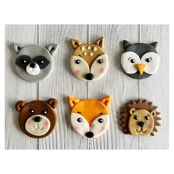 Woodland Animal Cupcake Toppers Etsy UK