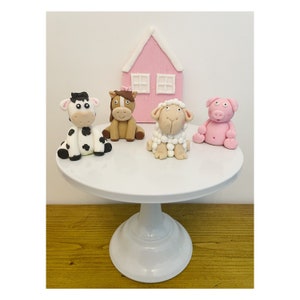 Farm Animal Fondant Cake Toppers. Edible Cake Toppers