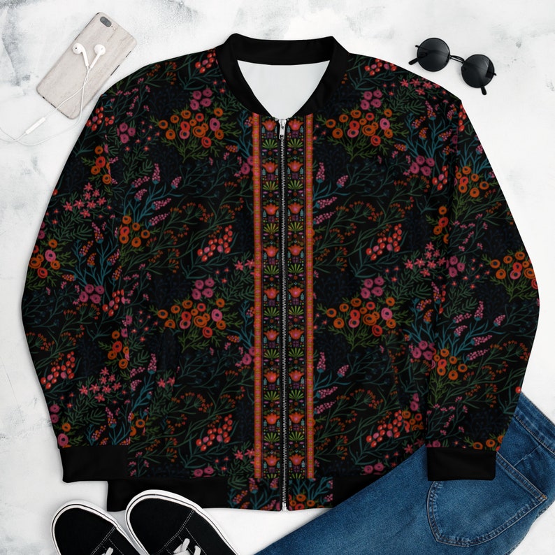 Desirae Reversible Bomber Jacket - Floral Print/Black Fur main image 1