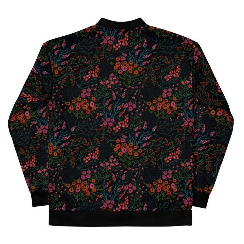 White Floral Eco-Friendly Printed Bomber Jacket main image 1