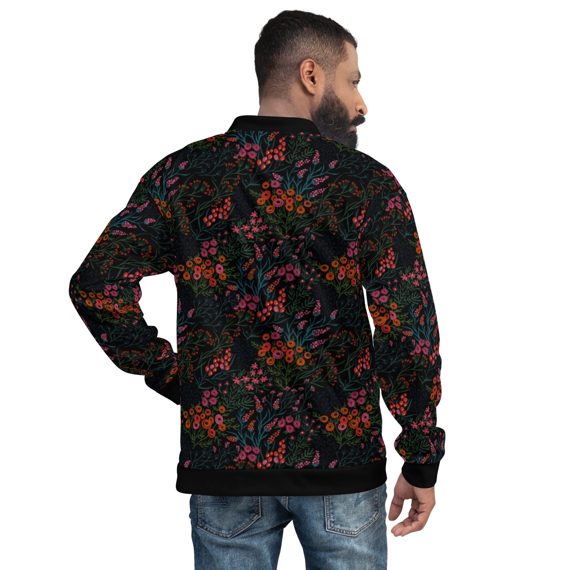 Womens Floral Bomber Jacket