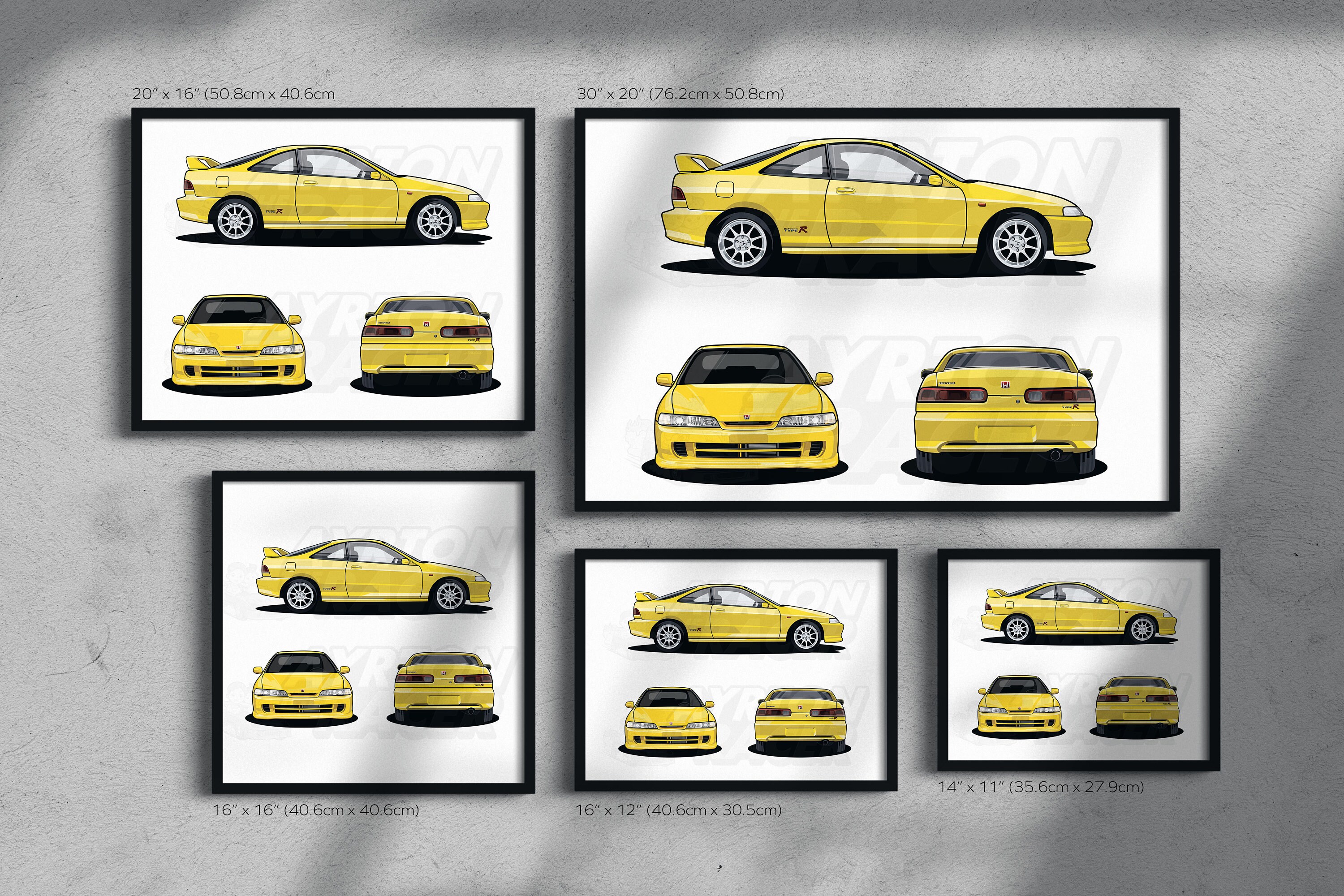 Framed Honda Acura Integra Type R Jdm Db6 Db9 Dc1 Dc2 Dc4 Etsy Ireland