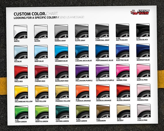custom car paint colors chart