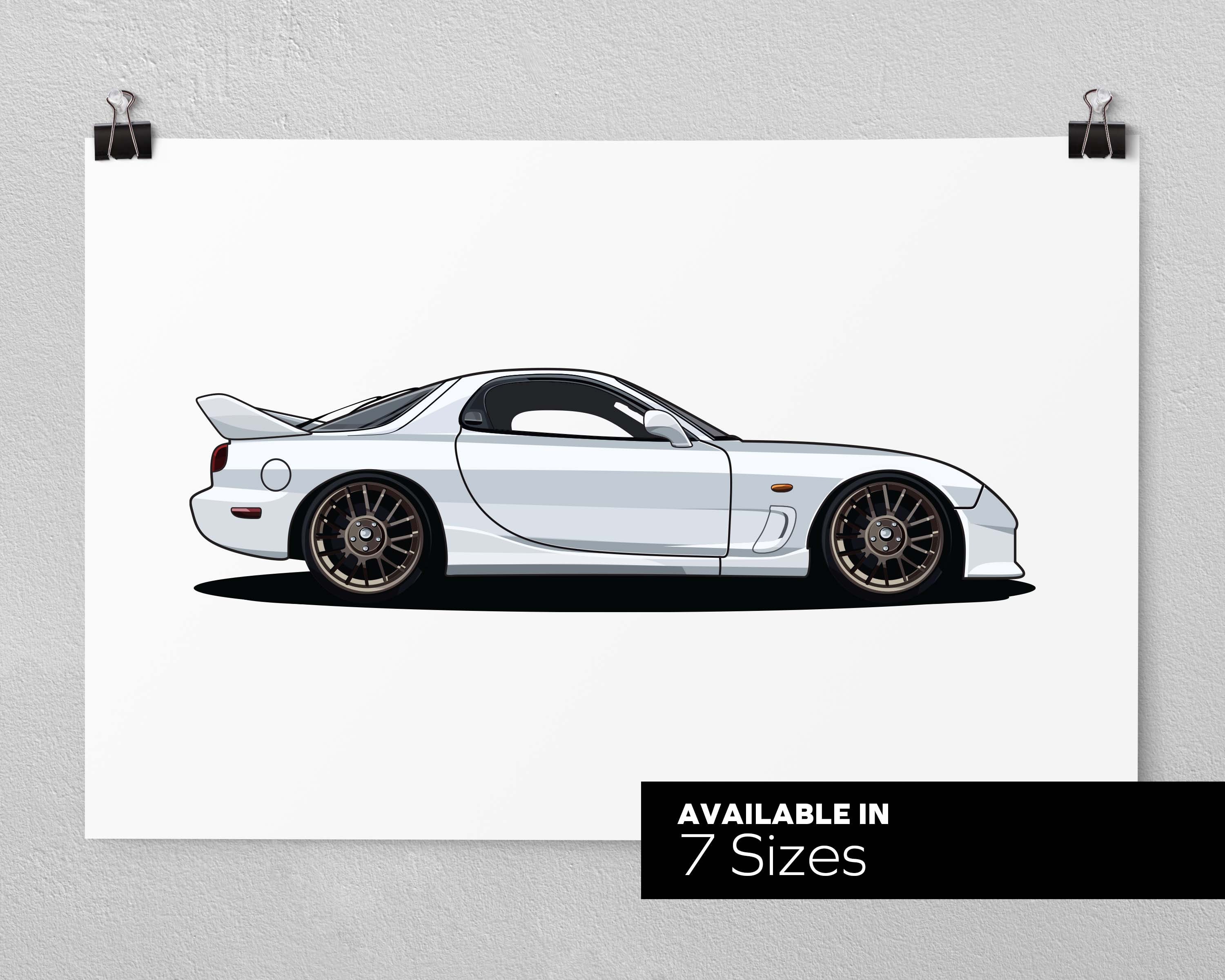 Mazda Rx 7 Type Rb Spirit Fd3s Side Profile Horizontal Etsy Australia