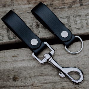 Gürtelschlaufe Karabinerhaken schwarz oder silber Schlüsselband Zubehör
