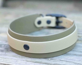 Biothane Halsband zweifarbig | breites Hundehalsband | Windhundehalsband