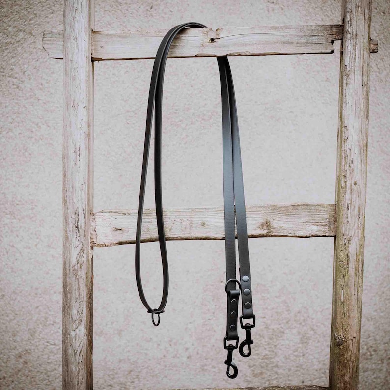 Hands-free leash. Flexible, adjustable dog leash made of BioThane®. Leash with adjustable ring, various lengths. image 9