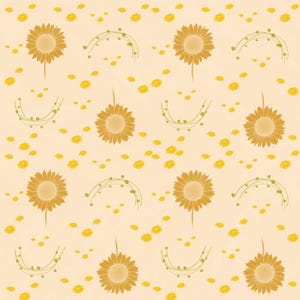 Sunflower Seamless Pattern – Watercolor Yellow Floral Digital Paper for Baby Projects, Nursery Decor & Fabric