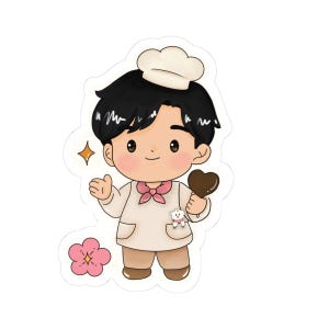 Chibi Jin Kiss Cut Sticker | BTS Worldwide Handsome Vinyl Decal | K-pop Cute Sticker for ARMY | Laptop, Water Bottle, Journal Stickers