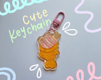 Taiyaki Ice Cream Acrylic Keychain | Little Notes Paper Co