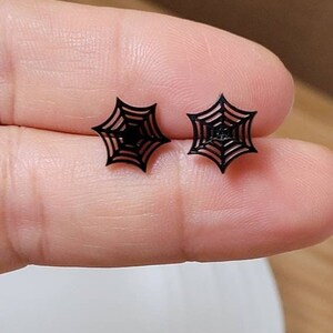 Spiderweb Spider Halloween Web Stud Earrings Hypoallergenic Stainless Steel Earrings Jewelry