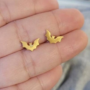 Tiny Bat Hypoallergenic Stainless Steel Stud Earrings Jewelry Gift