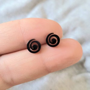 Swirl Spiral Punk Geometric Hypoallergenic Stainless Steel Stud Earrings Jewelry