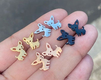 Chihuahua Animal Dog Pet  Hypoallergenic Stainless Steel Stud Earrings Jewelry