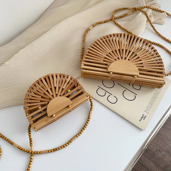 Natural Bamboo Rattan Handbag vintage style