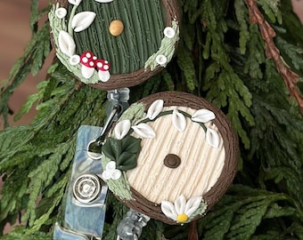 Unique Handmade Hobbit Hole Badge Reel Tolkien Inspired Lord of the Rings Door Gift