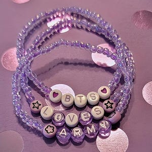 BTS Loves ARMY Beaded Bracelet - Etsy