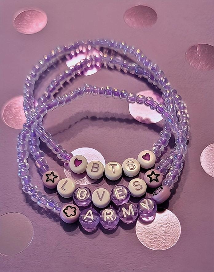 BTS Loves ARMY Beaded Bracelet - Etsy