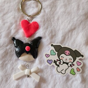 Handmade Kawaii Kuro Heart Keychain