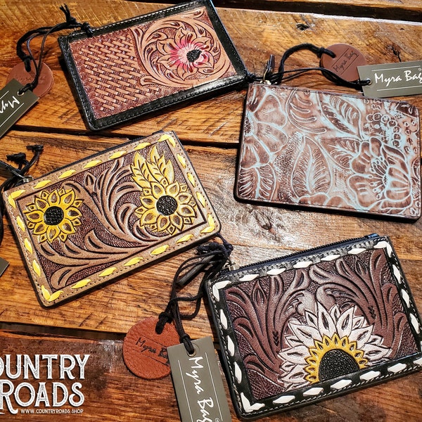 Genuine Tooled Leather Wallets / Coin Purses / Pouches