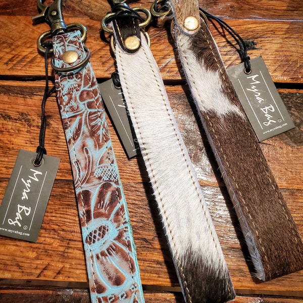 Genuine Leather Cowhide Wristlet Straps - Add to Keychains or Purse - Great Cheap Gifts & Stocking Stuffers!