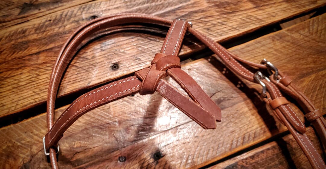 Berlin Custom Leather Black Stitched Futurity Knot Browband Headstall main image 1
