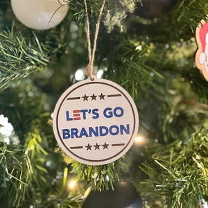 Let’s Go Brandon FJB Christmas Ornament | Handcrafted Holiday Decor & Wall Hanger