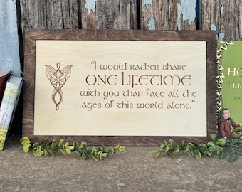 One Lifetime With You Wood Engraved Sign – Personalized Fantasy Decor | Wedding & Anniversary Gift