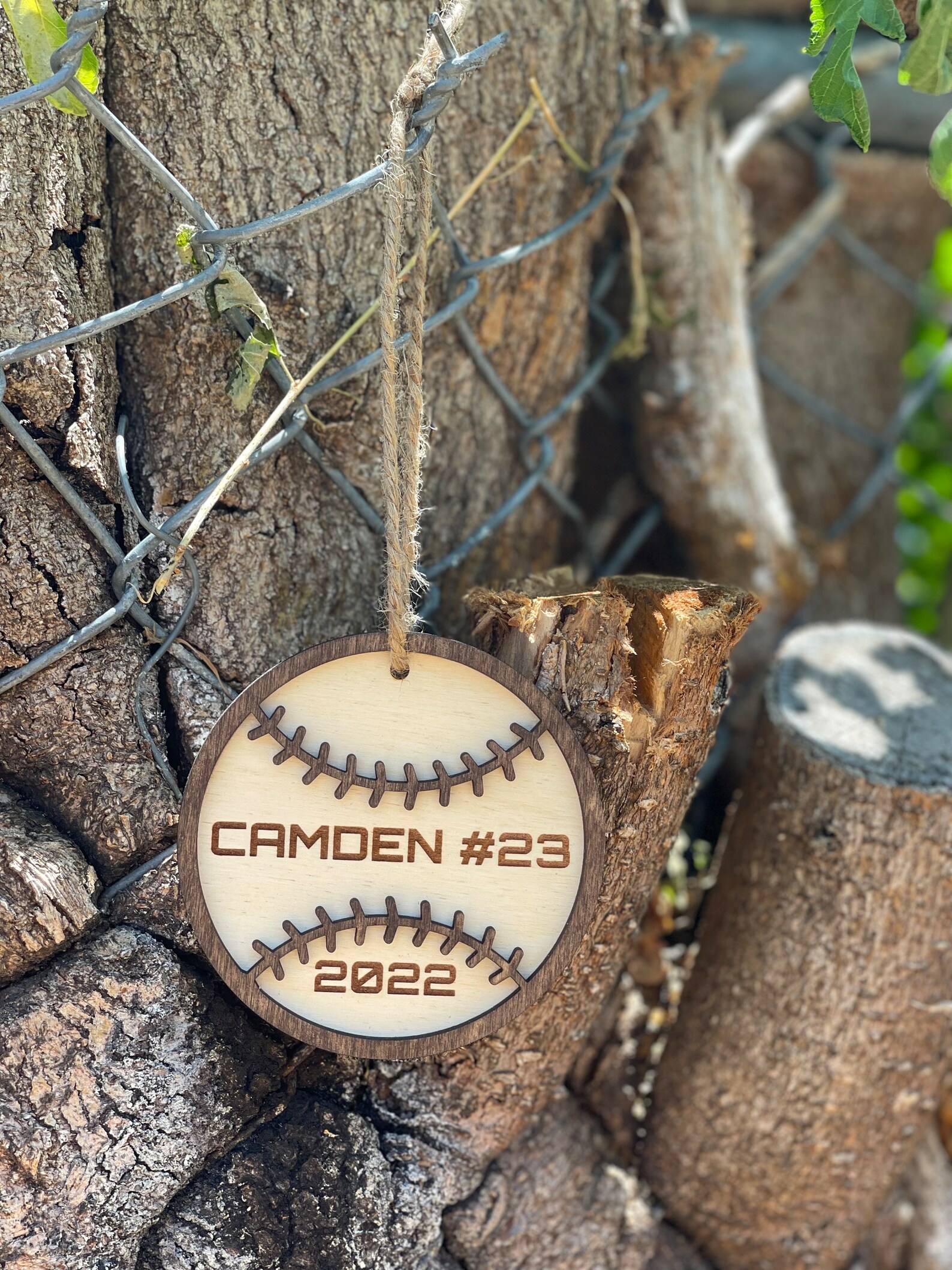 Personalized 3D Baseball/softball Christmas Ornament Custom Name