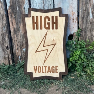 High Voltage Lineman Wood Engraved Sign | Gifts for Linemen | Man Cave & Garage Decor