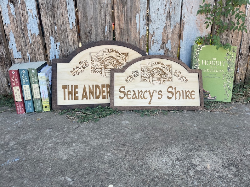Custom Shire Sign. Personalized Family Name LOTR Hobbit Wood Etsy