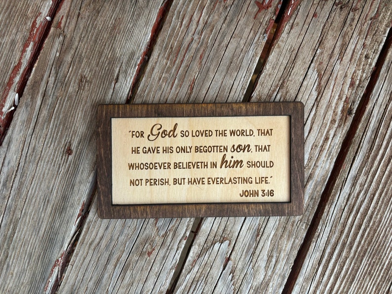 John 3:16 Wood Sign | Christian Home Décor | Inspirational Scripture ...