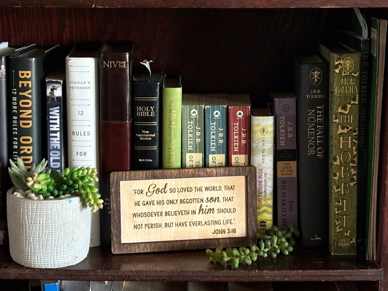 John 3:16 Wood Sign | Christian Home Décor | Inspirational Scripture ...