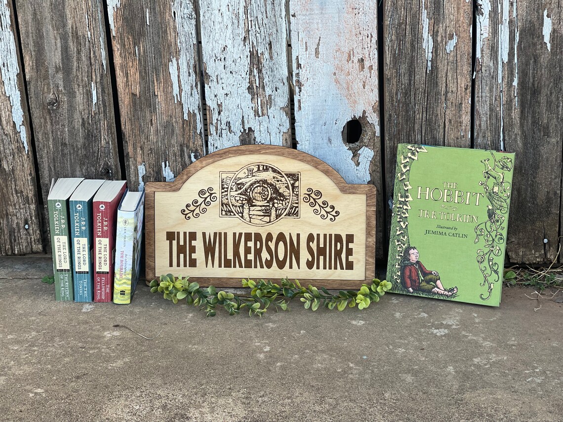 Custom Shire Sign. Personalized Family Name LOTR Hobbit Wood Etsy